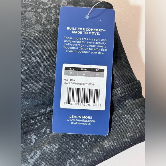 MARIKA Lucie Sports Bra, Supportive, Scoop-Neck, Metallic, Size XS - Picture 5 of 8